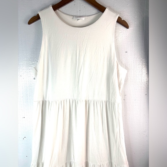 Charter Club XL Tiered Eyelet Sleeveless Classic White Dress - Picture 3 of 7